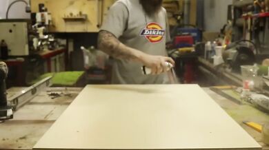Massive epoxy countertop drips down her throat