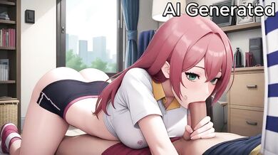 Schoolgirl Uniform Big Tits Titfuck Creampie Pink Hair POV