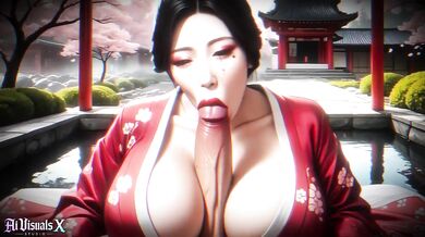 Busty Blonde Kimono Succubus tied up goggles girl gets facial cumshot after titfuck military latina goggles