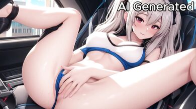 Silver hair schoolgirl titfuck creampie on massive tits while legs spread wide