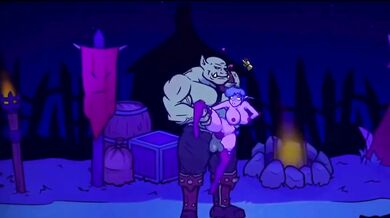Elf gets railed hard by horny orc in hentai anime