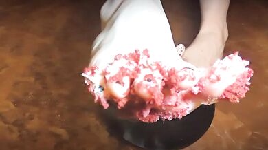 The goddess baked a yummy cake her servant ate from her dirty toes