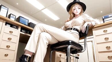 Beige Suit Conductor Teases Silk Stockings with Cold Stare Inside Vintage Train