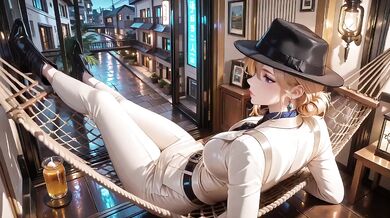 Beige Suit Conductor Teases Silk Stockings with Cold Stare Inside Vintage Train