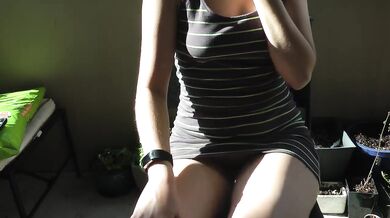 Girl’s soaked dress shame wet desperation balcony holding pee public accident