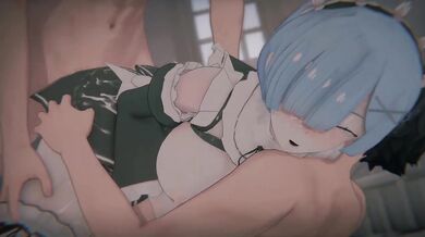 Rem the Oni Maid Tamed in DP POV with Sissy Anal Step Fantasy