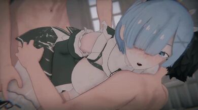 Rem the Oni Maid Tamed in DP POV with Sissy Anal Step Fantasy