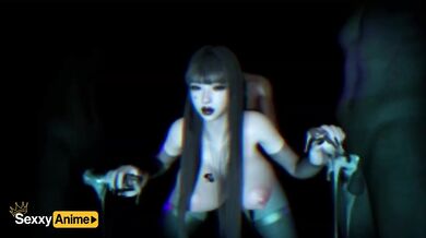 Three big BBCs destroy busty Japanese in hardcore hentai gangbang