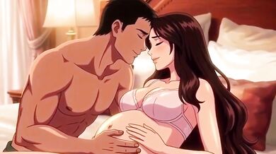 Pregnant wife worships husband's cock after sensual oil massage