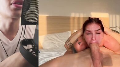Beautiful pussy destroyed by a massive cock creampie orgasm small tits deep throat