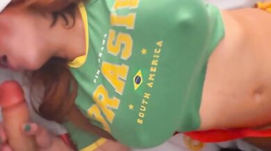 18 year old latina gets massive cumshot all over her titties