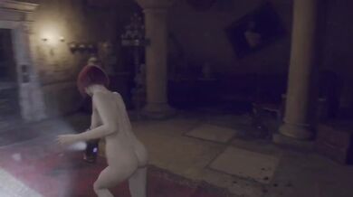 Resident Evil 4 Gooner Edition Big tits Brunette Asian babe destroyed gushing choked