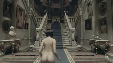 Resident Evil 4 Gooner Edition Big tits Brunette Asian babe destroyed gushing choked