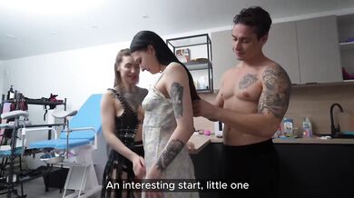 Pervert Next Door Takes Teen Brunette Rough Creampie Threesome