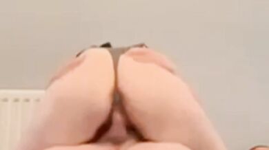 Thick blonde milf rides massive cock while friends' wives gag on cum