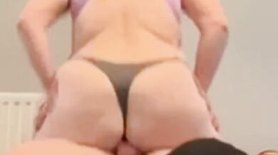 Thick blonde milf rides massive cock while friends' wives gag on cum