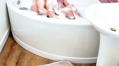 Asian girl tears up bathtub while raw bath sex leaves her dripping wet