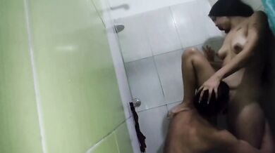 Horny stepsister destroyed in public bathroom hard fast sex