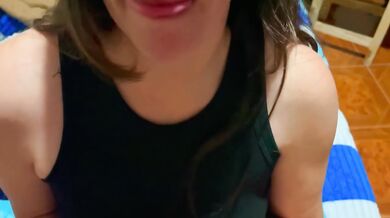Dirty talking stepsister gives hot latina POV blowjob and cumshot while you jerk off