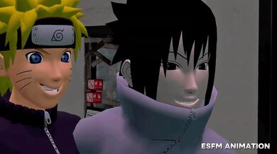 Naruto and Sasuke fuck Sakura raw in hotel 3some