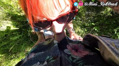 Redhead's anal ruined with cum in the wild