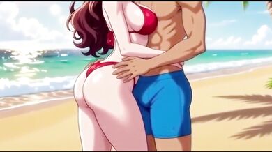 Stranger picked up on public beach then fucked raw in public hentai