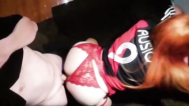 My wife surprises me during the World Cup match cumshot blowjob deepthroat facial