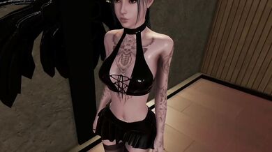 Submissive slut mouth fucked deep and rough on 3dxchat while gaming