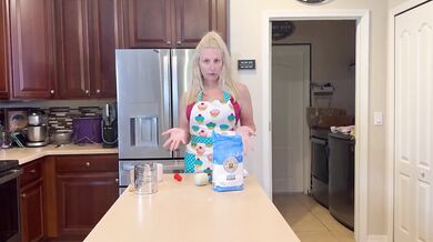 SourDough slut bakes cum filled cupcakes alone with her pussy wand