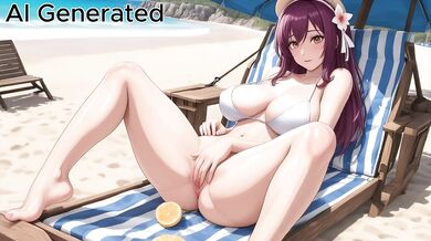 Big tits in purple bikini gets facefucked on the beach with sloppy cumshots everywhere