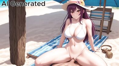 Big tits in purple bikini gets facefucked on the beach with sloppy cumshots everywhere