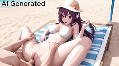 Big tits in purple bikini gets facefucked on the beach with sloppy cumshots everywhere
