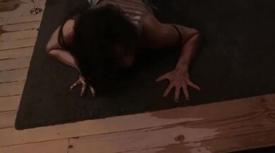 Dark Temptation big booty brunette solo ass gets spanked and vibrated