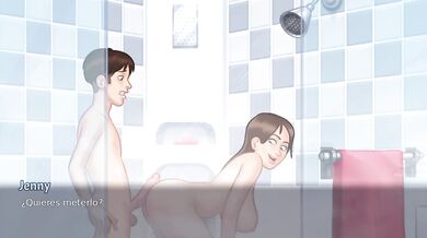 Accidental shower trap with step sis cum dripping titan tits
