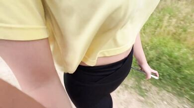 Shy teen caught flashing tits in white nike socks huge cumshot public risk