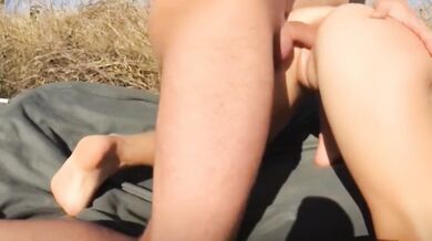 Public double penetration destroyed her tight ass first time