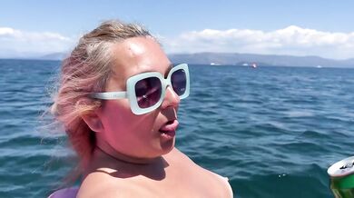 Zara Charm flashing tits on sea pedal boat public exposure risk