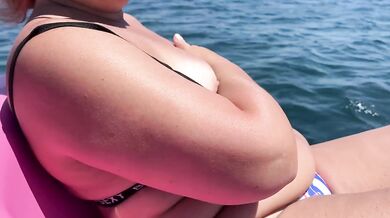 Zara Charm flashing tits on sea pedal boat public exposure risk