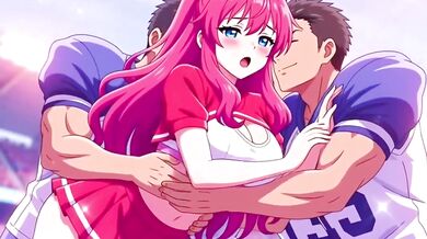 Big boobs cheerleader gets fucked at winning team's gangbang party