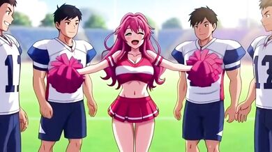 Big boobs cheerleader gets fucked at winning team's gangbang party