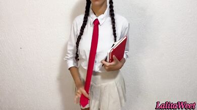 My favorite student after class she is trained to take everything in the ass