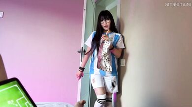 Asian teen gets face fucked rough creampie by football star