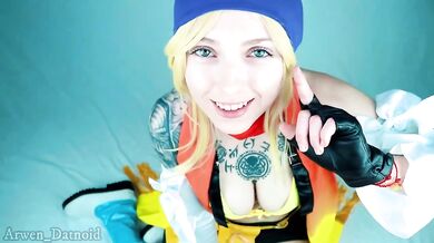 Rikku gets daddy's creampie riding that big ass bikini cosplay