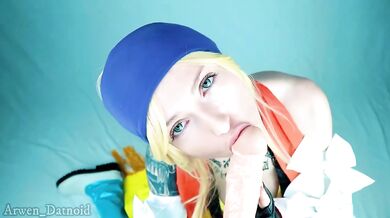 Rikku gets daddy's creampie riding that big ass bikini cosplay