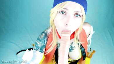 Rikku gets daddy's creampie riding that big ass bikini cosplay
