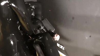 Darlaltx squirts while two latex clad men destroy her roughly