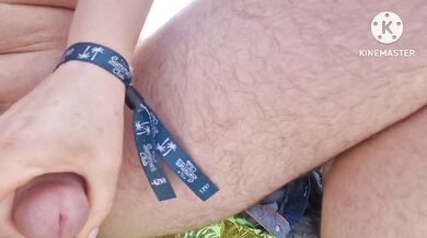 Almost caught doing in a public beach with milf wife's handjob