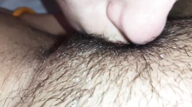 Girlfriend woke me up licking my hairy pussy till i came in her mouth