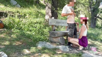 German outdoor couple destroyed in public sex creampie session
