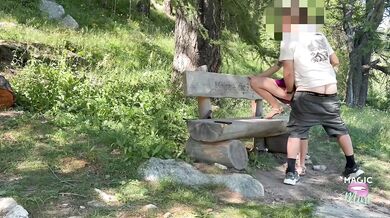 German outdoor couple destroyed in public sex creampie session